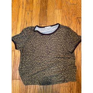 Leopard Print Ringer Tee